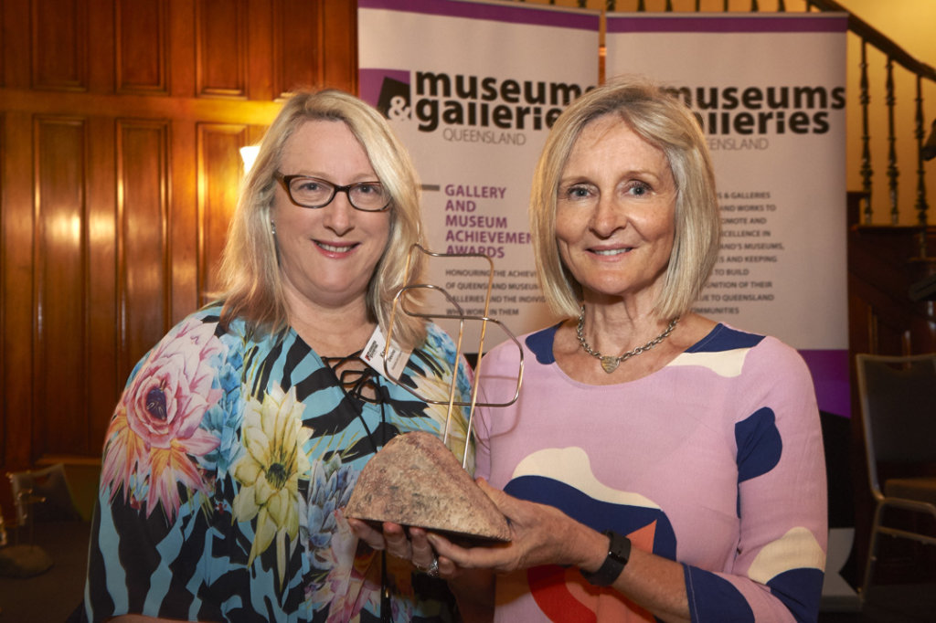 Carol Davidson, Queensland Museum Network accepting a Gallery and Museum Achievement Award