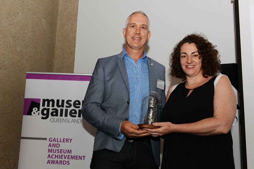 Tony Martin accepting a Gallery and Museum Achievement Award