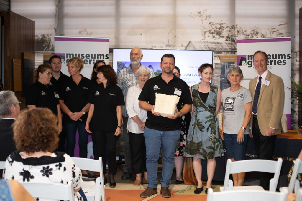 Sunshine Coast Council with the Bankfoot House Heritage Precinct team accepting a Gallery and Museum Achievement Award