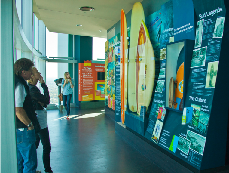 Surf World Gold Coast installation view of displays
