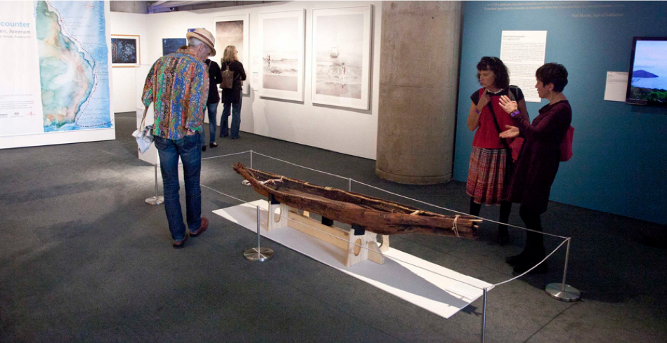 Gubbi Gubbi canoe featured in the exhibition East Coast Encounter